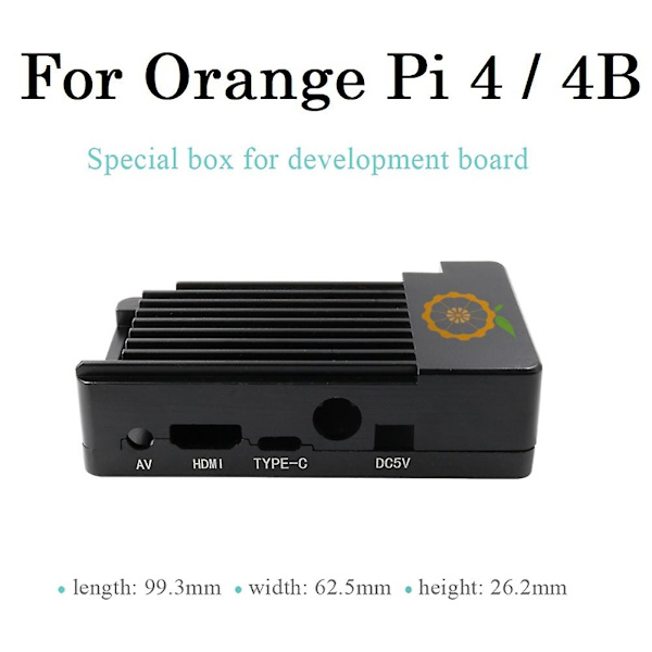 For Orange Pi 4/4b Aluminiumlegering Beskyttende Etui + Termisk Ledende Klæbemiddel Til Orange Pi Udvikling