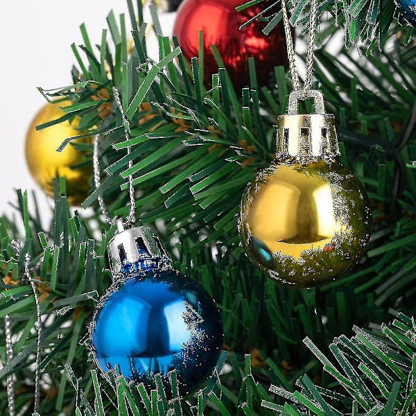 22 tommer Bordplads Juletræ Mini Kunstigt Juletræ Med 30 LED Lys & 24 Julepynt
