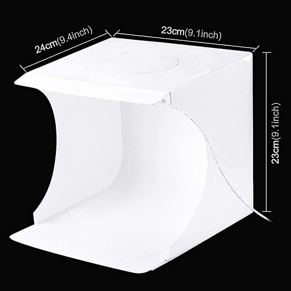 Fotoboks 7,8 tommer / 20 cm Mini Foldbar Lysboks Bærbar 550lm Lyspanel