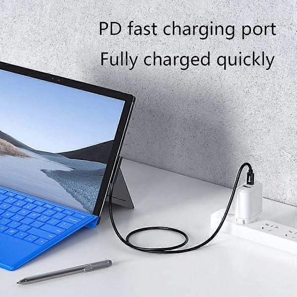 USB C Strømforsyningsoplader Adapter Opladerkabelledning til Surface Pro 7/6/54/3