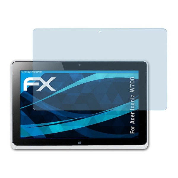 atFoliX 2x skyddsfolie kompatibel med Acer Iconia W700 Displayskyddsfolie klar