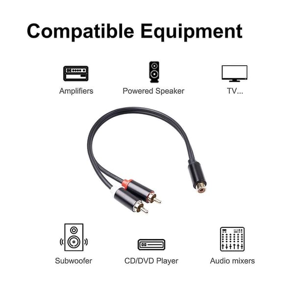 27cm 1 Rca Hunn til 2 Rca Hann Splitter Kabel Erstatning for Bil System