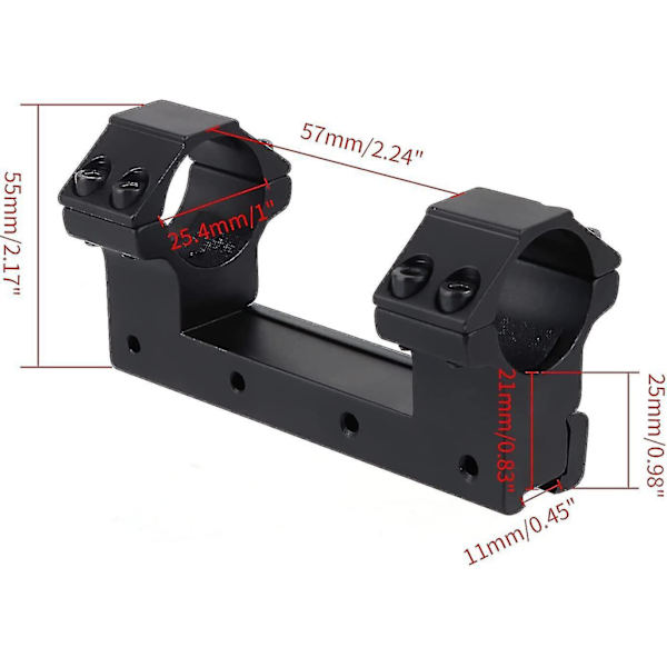 Aluminium Taktisk Højprofil 25,4 mm Kikkertmontering 11 mm