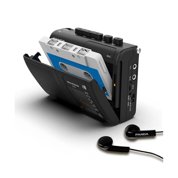 Panda 6501 Bærbar Tape Am/fm Radio Retro Kassett Musikkspiller Walkman-båndopptakere med høyttaler