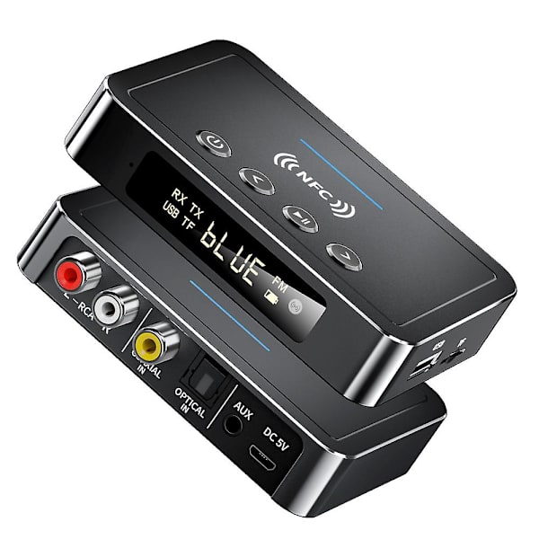 Trådløs Bluetooth 5.0 Lydtransmitter Modtager Nfc Hifi Musikadapter Aux Rca