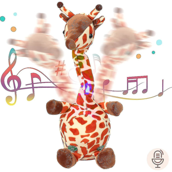 Dans Synge Giraf Gentag Hvad Du Siger Snakker Udstoppet Dyr Sjovt Interaktivt Elektrisk Legetøj Mimiker Taler Optagelse Musikalsk Plys Gave Til