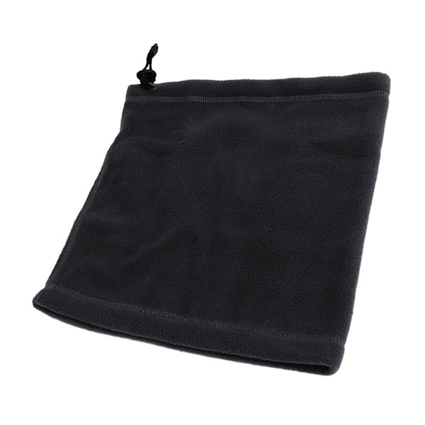 Svart unisex termisk nakkevarmer med justerbar snor - Fleece ansiktsdekselskjerf for vinterski