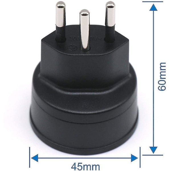 Strømskinne EU til Sveits / Liechtenstein 2-pin adapter De/fr/it/es 3-pin