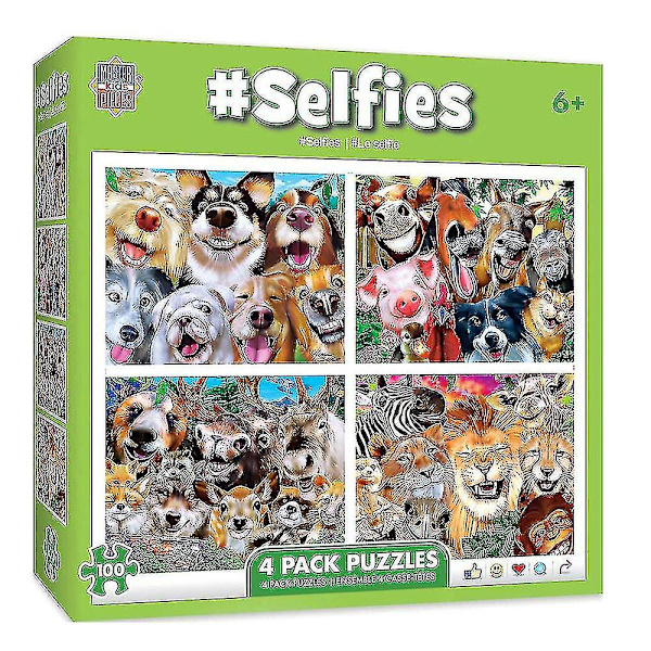 Masterpieces Puzzle Selfies -palapeli 4 kappaleen pakkaus (100 kpl).yt