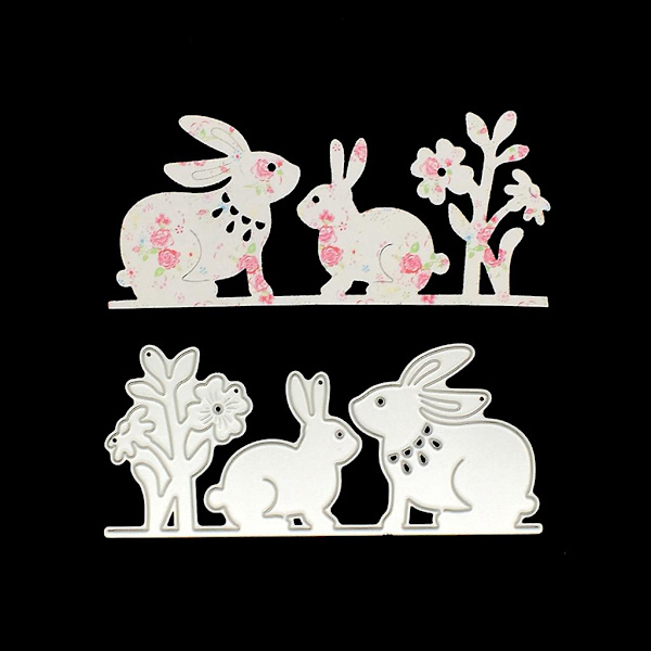 Påskehare blomst metal skæredør stencil scrapbooking DIY album stempel papir kort prægning dekor håndværk