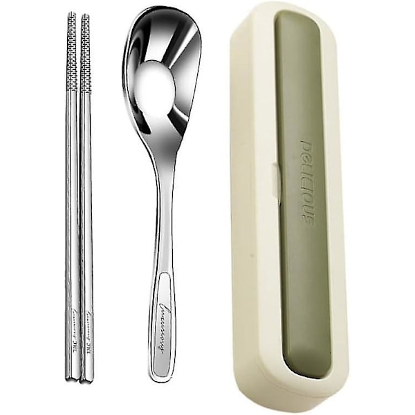 Sked-ätpinnar Bärbara Set Återanvändbara Lätt att Rengöra Bestick för Bento Lunchbox Tillbehör