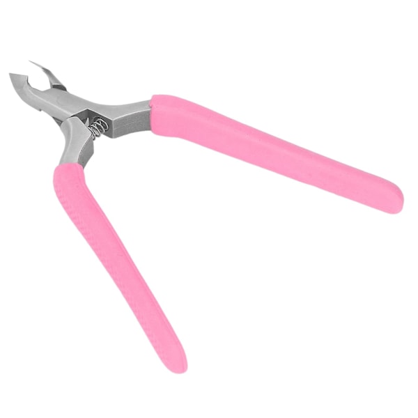 Nagelbandsax och nagelbandstrimmer i rostfritt stål - nagelverktyg för manikyr för att ta bort nagelband, med rosa handtag