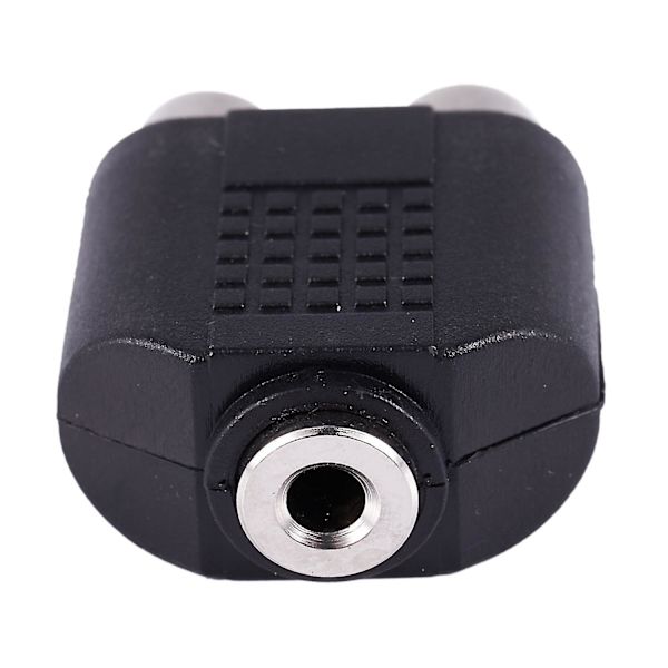 3,5 mm Hun-stik til Dobbelt Hun-RCA Jack AV Adapter Splitter Sort