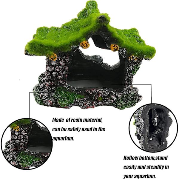 Harpiks Akvarium Hus Fisk Reke Reir Flokking Mose Gjemmested Fisk Tank Landskap Ornament