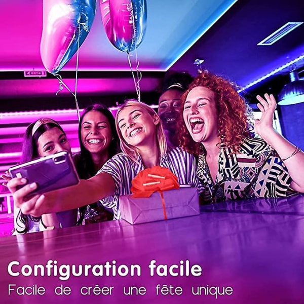 Led-stripe 30m (15mx2), Led-soverom Bluetooth, Led-stripe kontrollert av app-fjernkontroll