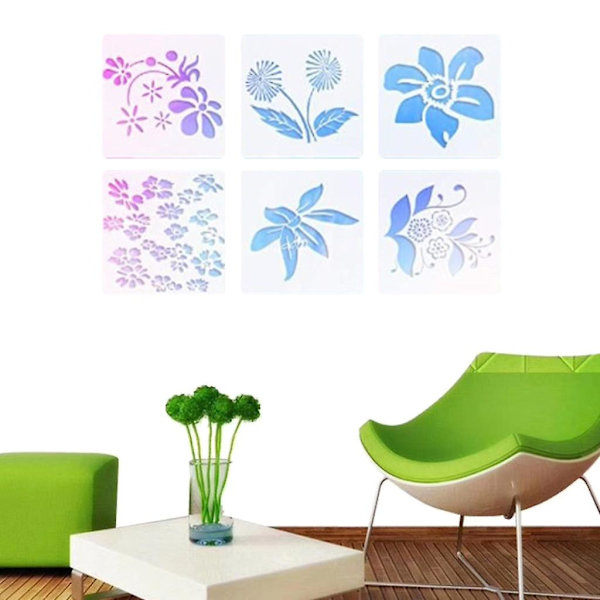 15 kpl luovia kukkamaalauksia varten Stencilit Uudelleenkäytettävä DIY Graffiti DIY-askarteluun