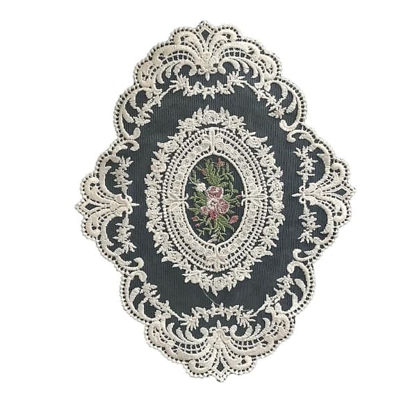 Retro Oval Lace Table Cloth Placemat Home Bedroom Study Room Dustproof