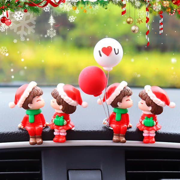 Julebilpynt til midterkonsollen, bilindretning, søde bilpynt, skrivebordsgave til par christmas【sitting】couple