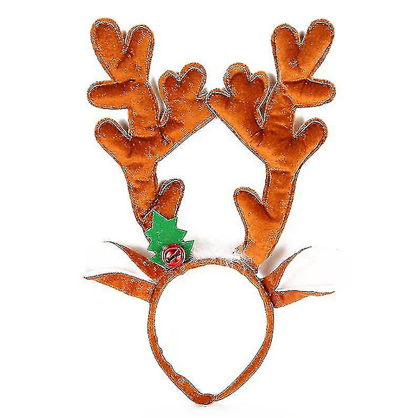 Deer Antlers Headband With Bells Cute Christmas Reindeer Ears Headband