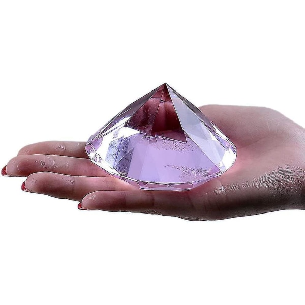 80 mm (3,1 tommer) krystaldiamant papirvægtspynt Dekorationer til hjemmet i ensfarvet nål