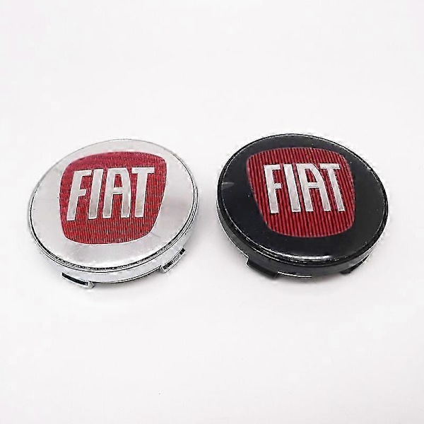4 stk. 60mm Hjulkapsler til Fiat 500 - Støvbeskyttende Dæksel Emblem til Punto Stilo Bravo Ducato Freemont 124 600 c