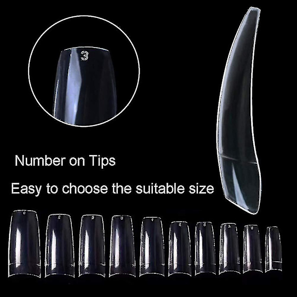 Akryl Negle Tips Hvid 500stk Fransk Kunstig Falsk Tip
