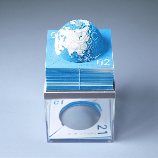 Papirmodel 2022 3D Jordklode Papirskulptur Kalender 3D Jordklode Model Bordkalender Skilt Gave Papirskulptur