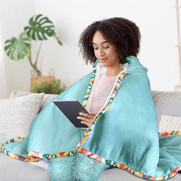 Newway Oversized Hoodiefilt för kvinnor, varm alpacka-cape med huva, badrocksfilt för kvinnor