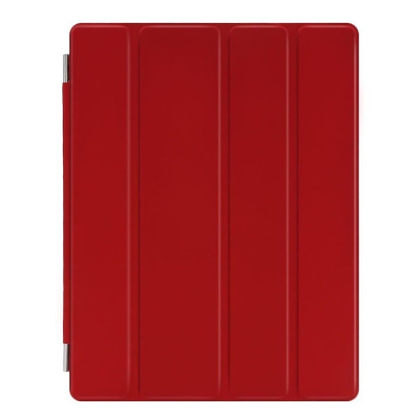 F. iPad 2 3 4 skyddande fodral väska smart cover bakre skal + folie röd