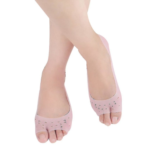 Bådstrømper Åbne tæer Sebs Strømper Usynlige Lave Skridsikre Åndbare Casual Fugt Strømper Anti-revne Split Dame Strømper (pink)