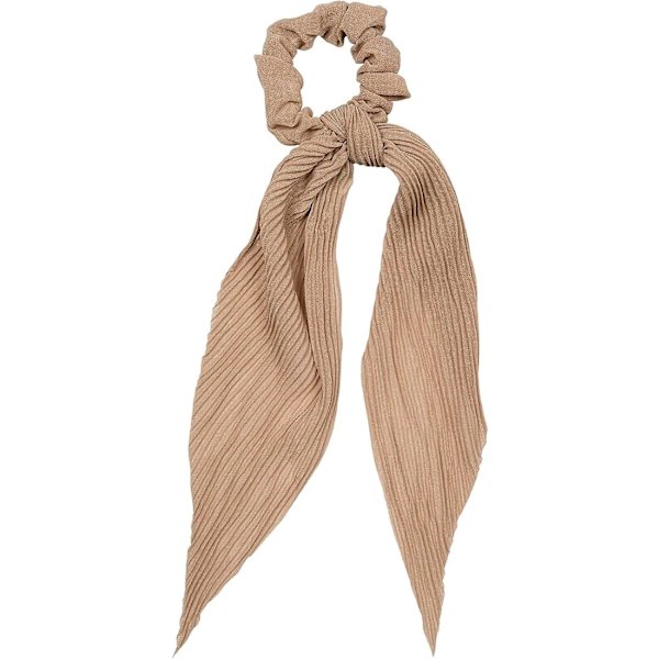 Plisseret hårstrik med sløjfe Retro Style Taupe