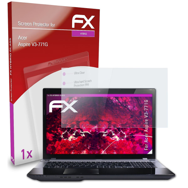 atFoliX Panzerfolie kompatibel med Acer Aspire V3-771G Glasskydd 9H