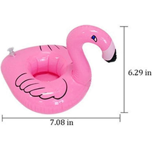 Pink Flamingo 10 stk. Drikkebassinflyder, oppustelig flydende drikkevareholder, Dåsekopstativ Station Svømmeflydere til vand sjove børnebadekar, børneflagermus