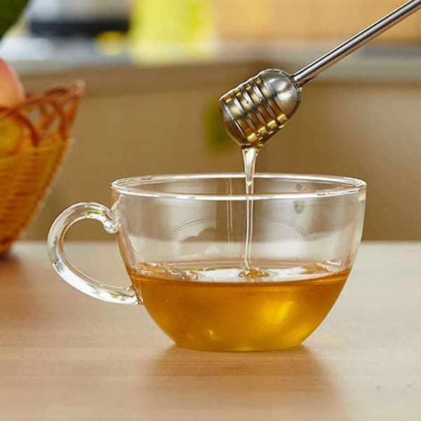 6 tommer rustfrit stål honning dipper pind server buet tryllestav kaffe omrøringsstang til sirupkande