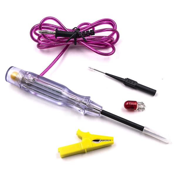 Bilkretsprovare 6/12/24 Volt för DC-spänningstestare Alligator Clip