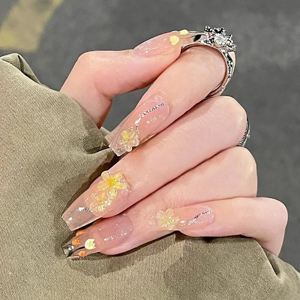 24 st franska nagelkristall falska naglar konstgjorda nagelbitar Jelly Glue Model