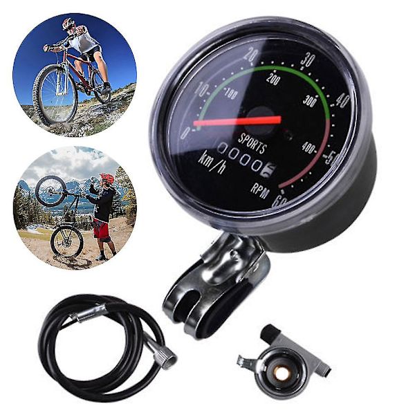 Cykelhastighedsmåler Analog Odometer Universal Cykelcomputer Mekanisk Cykling Rund Meter Måler Stopur Køreudstyr