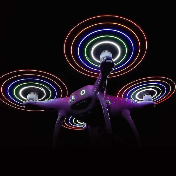 2x Genopladelige LED-lys, Propelflash-rekvisitter, 3/4 Uav