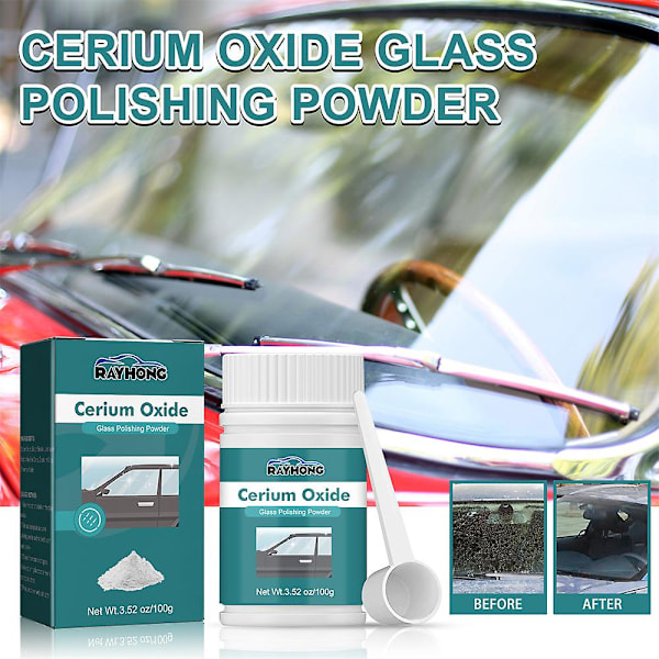 3 stk. Dype Rippefjerner, Reparasjonssett for Glasspolering med Ceriumoksidpulver 100g
