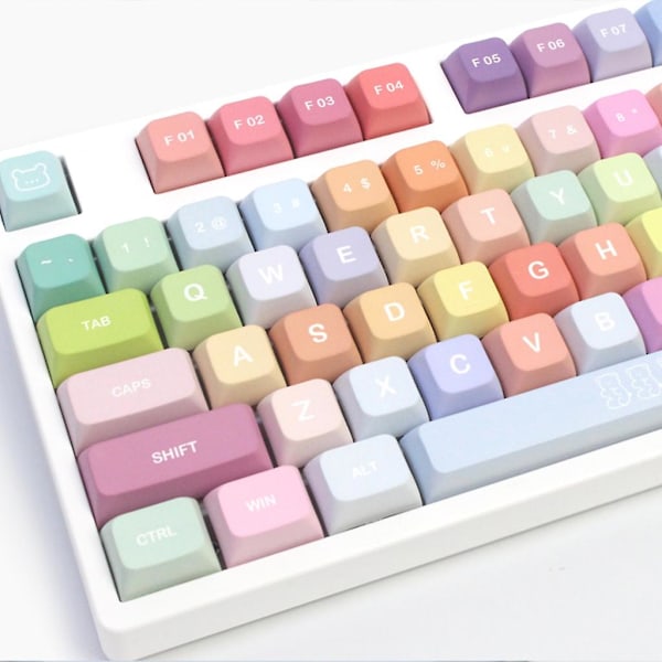 Xda-profil søte farger Keycap Pbt Dye Sublimering Sett for mekanisk tastatur