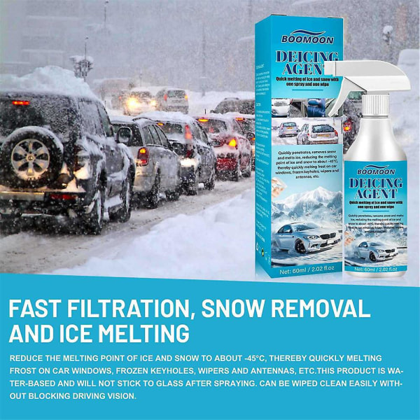 Vindrutespray avisning Bil snösmältningsspray Vindruta spraymedel Avfrostning Flytande snösmältningsmedel för bil och hemmabruk