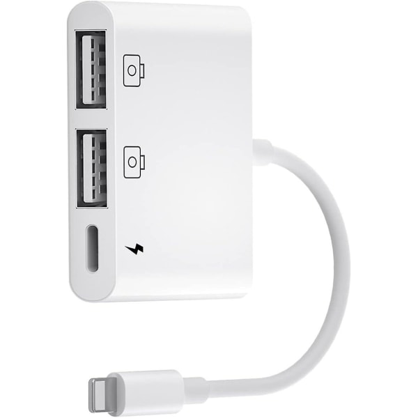 iPhone USB-kamera, 3-i-1 iPhone USB-adapter Lightning USB OTG-hona-adapter med datakoppling och laddning