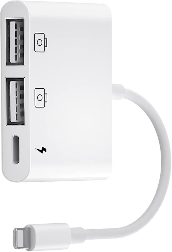 iPhone USB Kamera, 3 i 1 iPhone USB Adapter Lightning USB OTG Hunadapter med Data Synkronisering Opladning