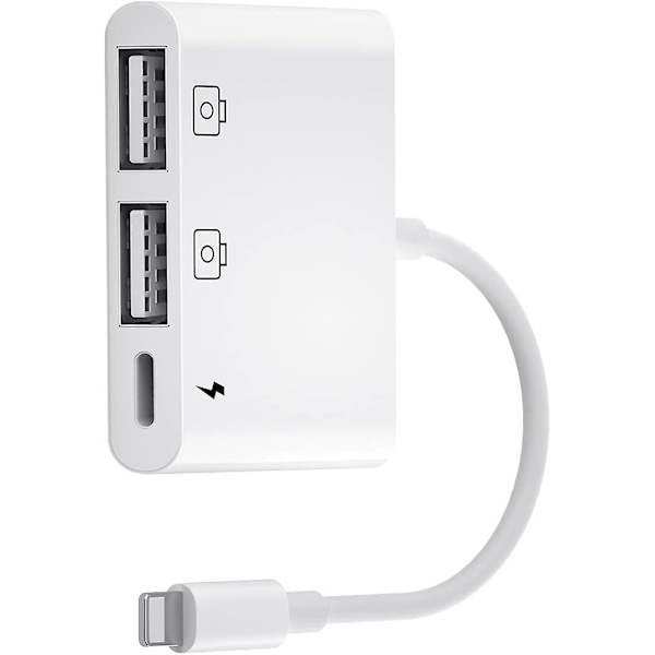 iPhone USB-kamera, 3-in-1 iPhone USB-sovitin, Lightning USB OTG -naarasliitäntä tiedonsiirtoon ja lataukseen
