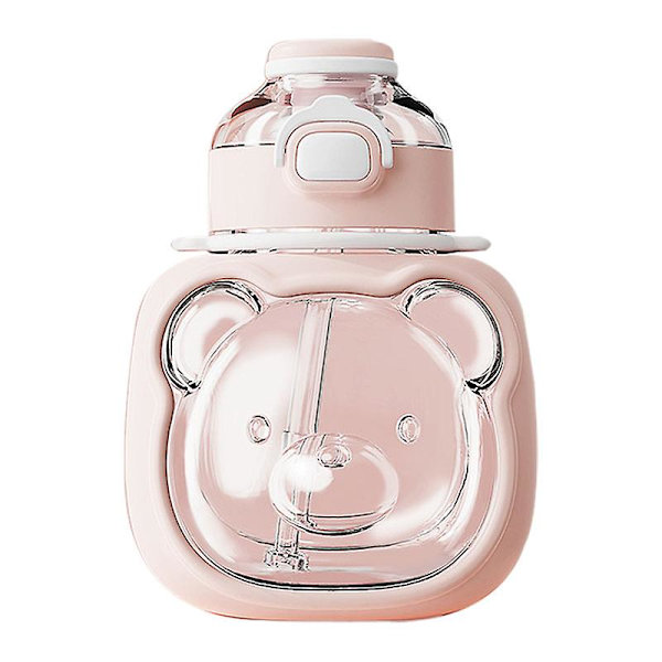 Giftfri luktfri söt design läckagesäker rosa vattenflaska med rem för utomhusresor