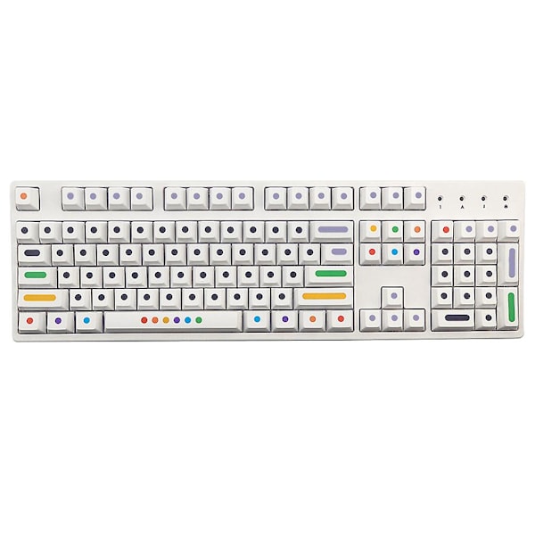 128 tangenter vit färg prickar färgning sublimering keps för mekaniskt tangentbord