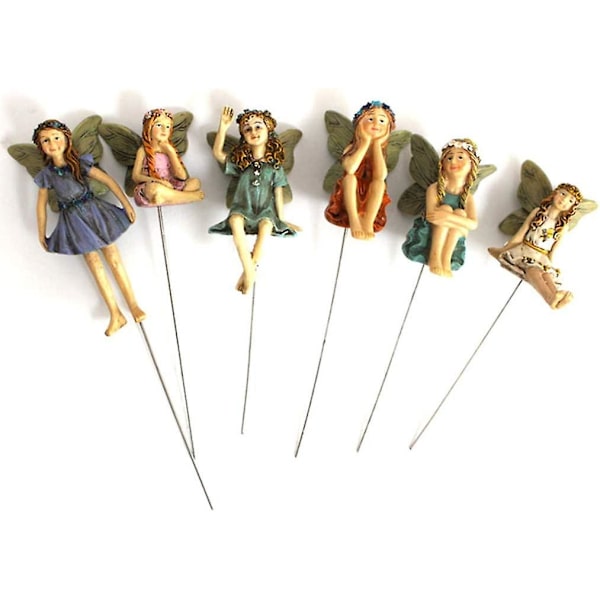 Fe-trädgård - 6 st miniatyrfe-figurer tillbehör för utomhusdekoration