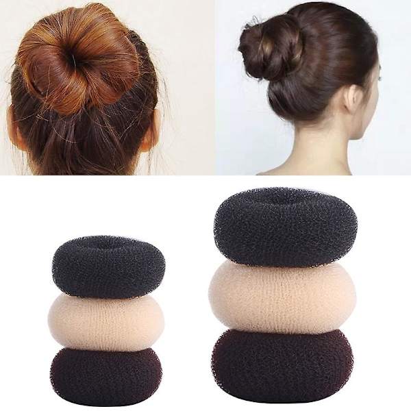 3 färger Mode Elegant Hårbulle Donut Skum Svamp Lätt Stor Ring Hårstyling Verktyg Frisyr