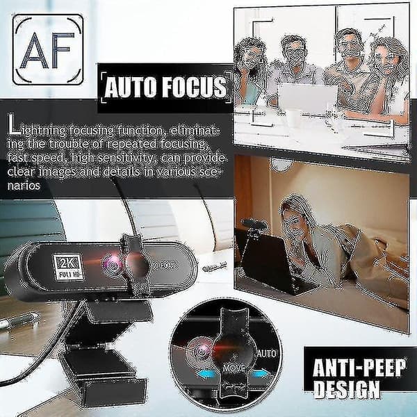 (4k) Autofokus Objektiv 4k Konference PC Webcam USB Webcam