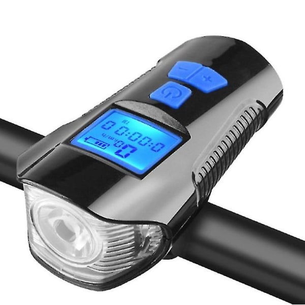 Cykelstrålkastare, Vattentät USB Uppladdningsbar Körlampa Med Horn, Cykelhastighetskodtabell